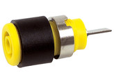 Black screw-down socket - for soldering or faston connector