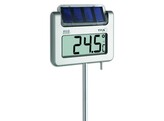 DIGITAL GARDEN THERMOMETER WITH SOLAR POWERED DISPLAY LIGHTING