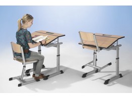 1-SEATER TABLE  70 X 60CM ALU- HEIGT 64 -  82CM