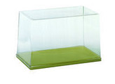 TRANSPARENT DUSTPROOF COVER WITH GREEN BASE SUITABLE FOR THE ARTIFICIAL SOMSO  SKULLS