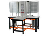 Cross-shaped wiring workstation for 4 users - GREY/GREEN