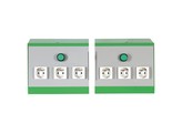 module with 2 units of 3 standard sockets 230V   indicator LED light