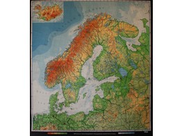EUROPE DU NORD PHYSIQUE. 202X232 CM EN FRANCAIS