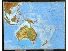 AUSTRALIE ET OCEANIE PHYSIQUE 210X165CM EN FRANCAIS