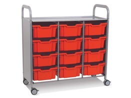 CALLERO TREBLE TROLLEY WITH 12 TRAYS