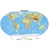 DOUBLE SIDED WORLD MAP PHYSICAL 120CM X 85CM