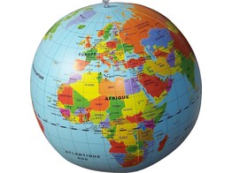 INFLATABLE GLOBE  POLITICAL  50 CM - FRENCH
