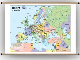 EUROPA  STAATKUNDIG  190 X130 CM GEPLASTIFICEERD MET STOKKEN
