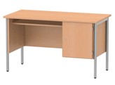 TEACHER TABLE WITH BASE CABINET  FOUR-LEGGED 76X130X65 CM