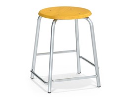 STOOL WITH WOODEN SEAT AND FOOT SUPPORT 46X50X50 CM