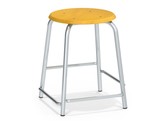 STOOL WITH WOODEN SEAT AND FOOT SUPPORT 46X50X50 CM