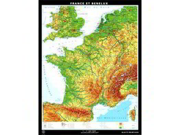 FRANCE AND BENELUX WALL MAP R/V 115X150 CM
