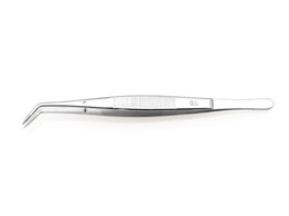 FORCEPS WITH FINE TIPS WITH GUIDE - CURVED - LENGTH 13 CM