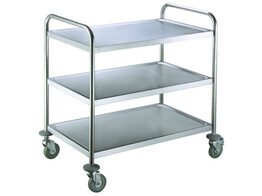 STAINLESS STEEL TROLLEY WITH ACID-RESISTANT SURFACE