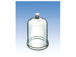 BELL  JAR WITH GROUND FLANGE AND NS OPENING - 20  X 19 CM