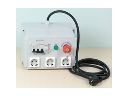 MAINS CONNECTION BOX  WITH   3 SOCKETS 230V   EMERGENCY STOP   CIRCUIT