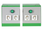 MODULE WITH 2 UNITS OF 2 STANDARD SOCKETS 230V   INDICATOR LED LIGHT