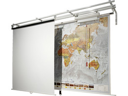 RAIL SYSTEM FOR WALL CHARTS OR SCREENS