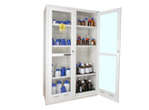 ARMOIRE DE SECURITE MULTIRISQUES - ACIDES BASES - HAUTE 2 PORTES VITREES - 2 COMPARTIMENTS