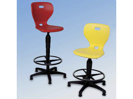 LABOSTOEL MET KUNSTSTOF ZIT EN RUG  59 - 89 CM - LICHTGRIJS