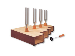 SET OF TUNING FORKS  C-MAJOR CHORD  ON RESONANCE BOXES