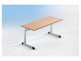 SCHOOLBANK  / TWEEPERSOONS 55 X130CM / MET HPL TAFELBLAD EN MASSIEF OMLIJSTING