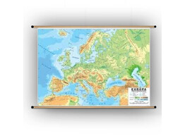 EUROPA FYSISCH 200X145 CM GEPLASTIFICEERD MET STOKKEN