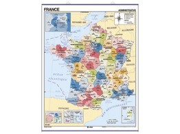 LA FRANCE WANDKARTE R/V 140 X 100CM