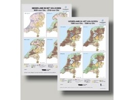 WANDKAARTEN NEDERLAND IN HET HOLOCEEN SET VAN 2 KAARTEN