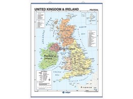UNITED KINGDOM MAP DOUBLE SIDED POL/PYS 125 X 100CM