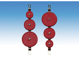 PALAN 3 POULIES 28/43 ET 58 MM DE DIAMETRE L UNE SOUS L AUTRE