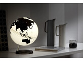 GLOBE 30CM  BRIGHT WHITE  BLACK BASE ENGLISH