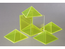 CUBE  CAN BE DISMANTLED INTO SIX EQUAL PYRAMIDS 