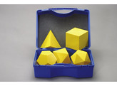 5 PIECE SET OF REGULAR POLYHEDRONS IN SUITCASE