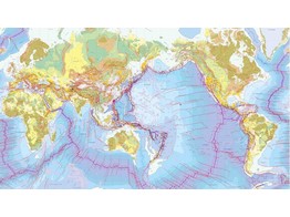 CARTE DU MONDE TECTONIQUE 115 X 55CM