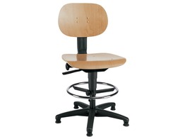 LAB CHAIR WITH ADJUSTABLE WOODEN SEAT AND BACK