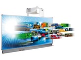 WHITEBOARD  207 X 130CM MET INTERACTIEVE PROJECTOR VIVITEK D755WTI