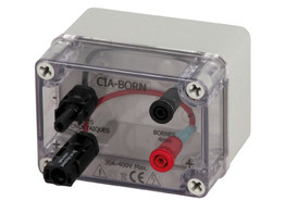 Boitier changeur de type de bornes. Equipe de 2 bornes de securite 4mm