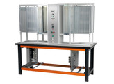 WIRING WORKSTATION FOR 4 USERS  SINGLE-PHASE VERTICAL CONSOLE  - GREY - ORANGE